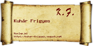 Kuhár Frigyes névjegykártya